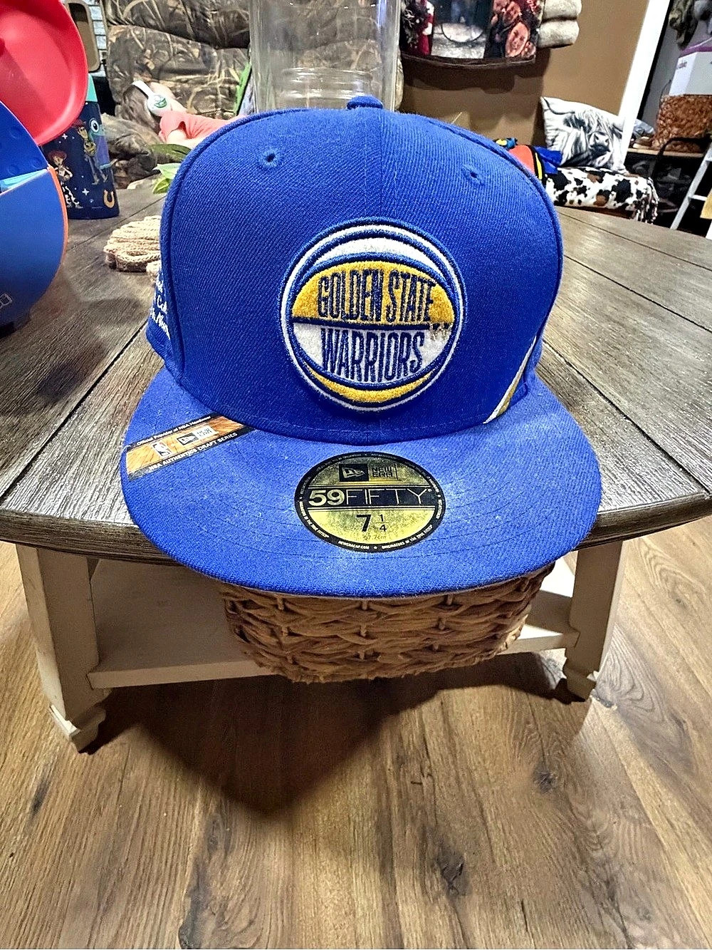 New Era Golden State Warriors NBA 2019 Draft 59FIFTY Fitted Hat Blue & Gray Size